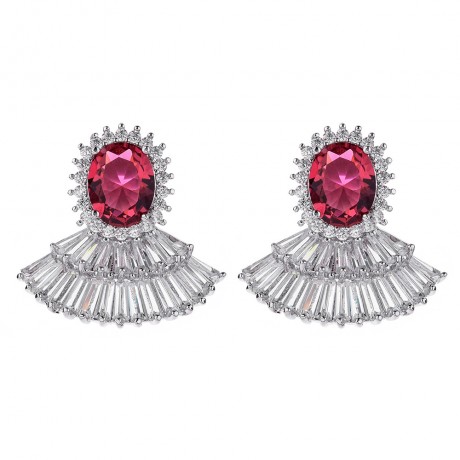 Fashion Earring Sector Crystal Geometric Earrings For Women Girls Party Shopping