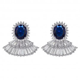 Fashion Earring Sector Crystal Geometric Earrings For Women Girls Party Shopping 