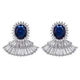 Fashion Earring Sector Crystal Geometric Earrings For Women Girls Party Shopping