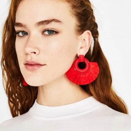 Fashion Tassel Earrings Stud Sector Statement Earrings For Girls 