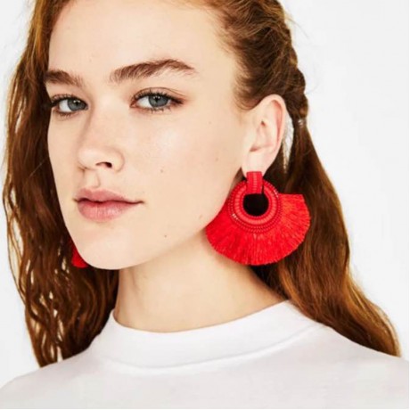 Fashion Tassel Earrings Stud Sector Statement Earrings For Girls