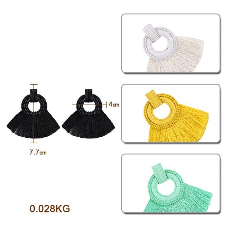 Fashion Tassel Earrings Stud Sector Statement Earrings For Girls