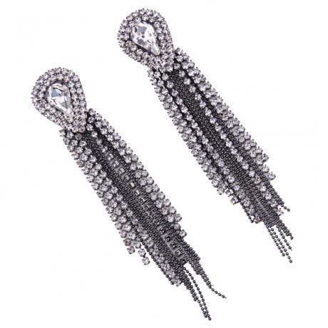 Luxury Tassel Earrings Diamond Drip Drill Long Earring For Women