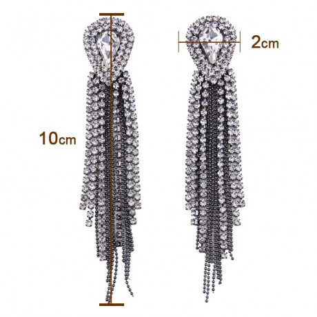 Luxury Tassel Earrings Diamond Drip Drill Long Earring For Women