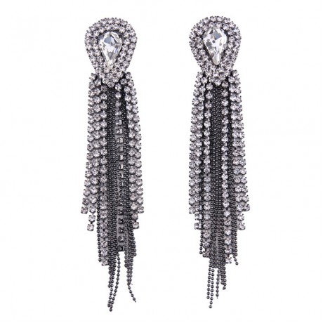 Luxury Tassel Earrings Diamond Drip Drill Long Earring For Women