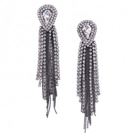Luxury Tassel Earrings Diamond Drip Drill Long Earring For Women