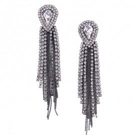 Luxury Tassel Earrings Diamond Drip Drill Long Earring For Women 