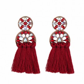 Bohemian Tassel Earrings Stud Retro Long Earrings For Girls 