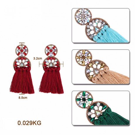 Bohemian Tassel Earrings Stud Retro Long Earrings For Girls