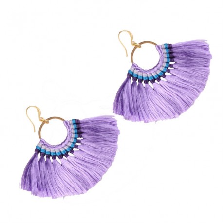 Fashion Fan-Shaped Tassel Popular Earrings Alloy Personality Ladies Pendant Earrings