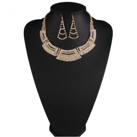 Necklace and Earrings Crystal Jewelry Set for Wedding Bride Bridesmaids