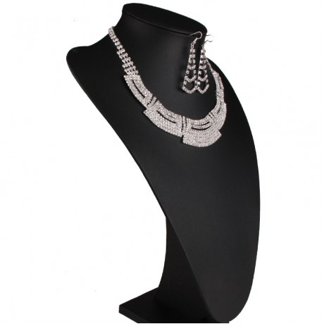 Necklace and Earrings Crystal Jewelry Set for Wedding Bride Bridesmaids