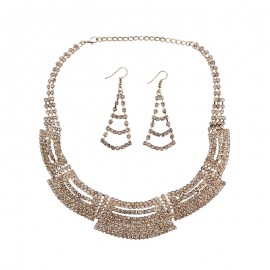Necklace and Earrings Crystal Jewelry Set for Wedding Bride Bridesmaids 