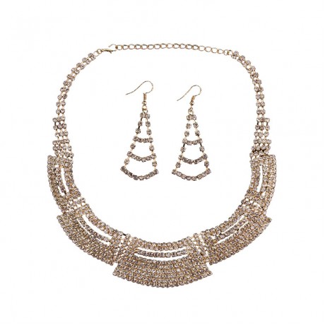 Necklace and Earrings Crystal Jewelry Set for Wedding Bride Bridesmaids
