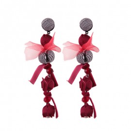 Womens Girls Ball Drop Earrings Beaded Ball Dangle Earrings Alloy Fashion Earrings 