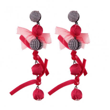Womens Girls Ball Drop Earrings Beaded Ball Dangle Earrings Alloy Fashion Earrings
