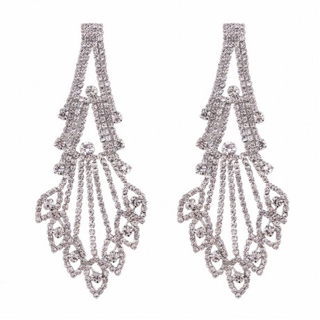 Fashion Jewelry Earring Luxury Elegant Rhinestone Drop Earring for Women, Brides, Bridesmaids