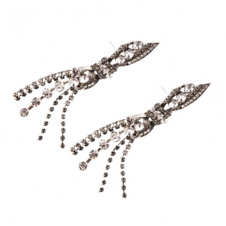 Fashion Tassel Bow Earring Dangle Drop Crystal Dinner Earrings Trendy Beautiful Wedding Earrings  