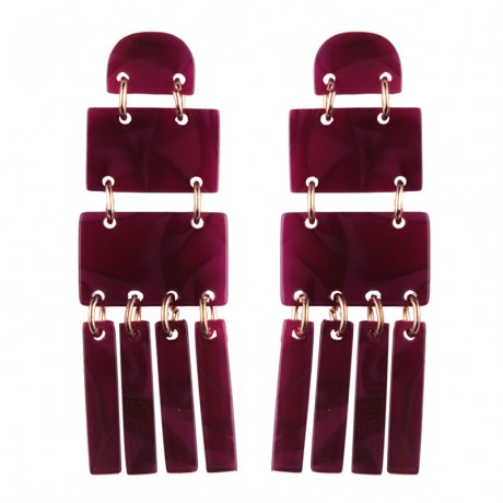 Jewelry Geometric Irregular Shaped Earrings Rectangle Layered Tassels Big Earrings