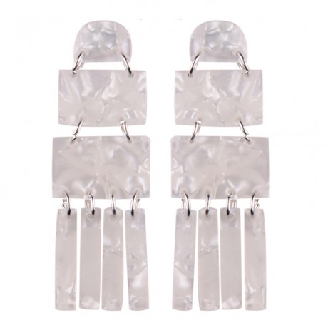 Jewelry Geometric Irregular Shaped Earrings Rectangle Layered Tassels Big Earrings