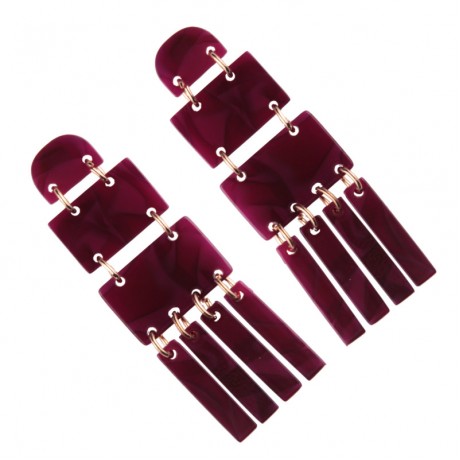 Jewelry Geometric Irregular Shaped Earrings Rectangle Layered Tassels Big Earrings