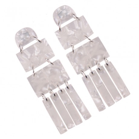 Jewelry Geometric Irregular Shaped Earrings Rectangle Layered Tassels Big Earrings