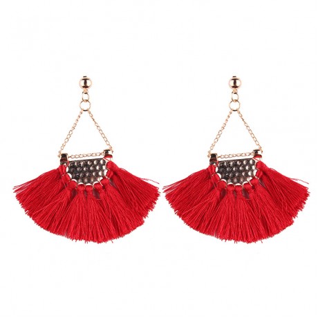 Tassel Dangle Fringing Earrings Ethnic Fringe Drop Earring for Women Girls
