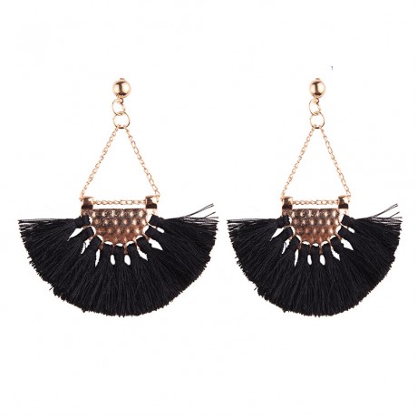 Tassel Dangle Fringing Earrings Ethnic Fringe Drop Earring for Women Girls