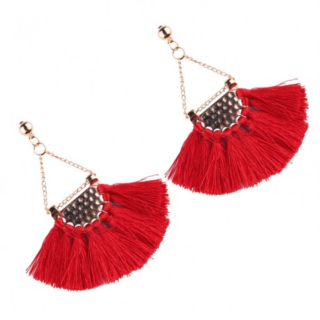 Tassel Dangle Fringing Earrings Ethnic Fringe Drop Earring for Women Girls