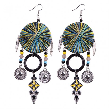 Handmade Beaded Tassel Dangle Earrings Long Fringe Statement Earrings Jewelry for Women Girls