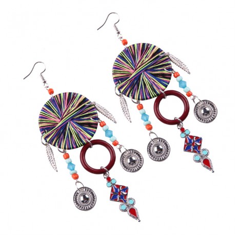 Handmade Beaded Tassel Dangle Earrings Long Fringe Statement Earrings Jewelry for Women Girls