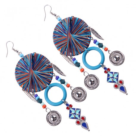 Handmade Beaded Tassel Dangle Earrings Long Fringe Statement Earrings Jewelry for Women Girls