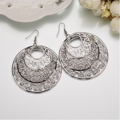  Geometric Shape Earring Sunflower Circle Dangle Drop Earrings for Women