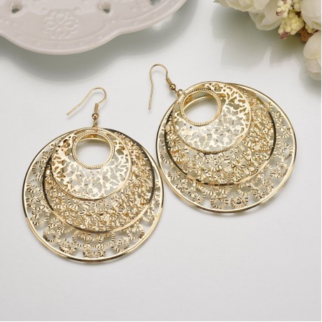  Geometric Shape Earring Sunflower Circle Dangle Drop Earrings for Women