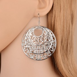  Geometric Shape Earring Sunflower Circle Dangle Drop Earrings for Women 
