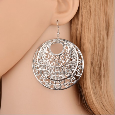  Geometric Shape Earring Sunflower Circle Dangle Drop Earrings for Women