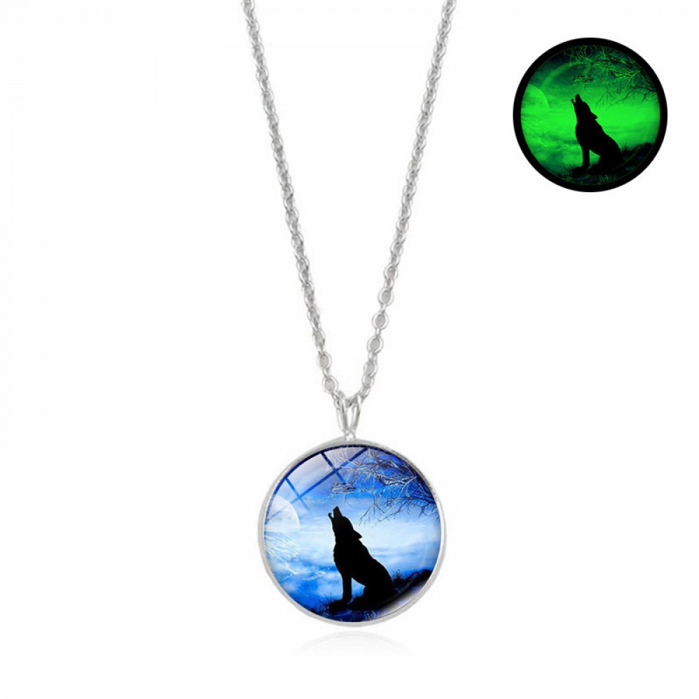 Round Shape Pendant Necklace Half Moonlight Time Gemstone Necklace