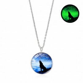 Round Shape Pendant Necklace Half Moonlight Time Gemstone Necklace 