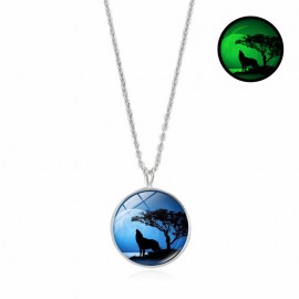 Round Shape Pendant Necklace Half Moonlight Time Gemstone Necklace 
