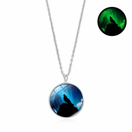 Round Shape Pendant Necklace Half Moonlight Time Gemstone Necklace