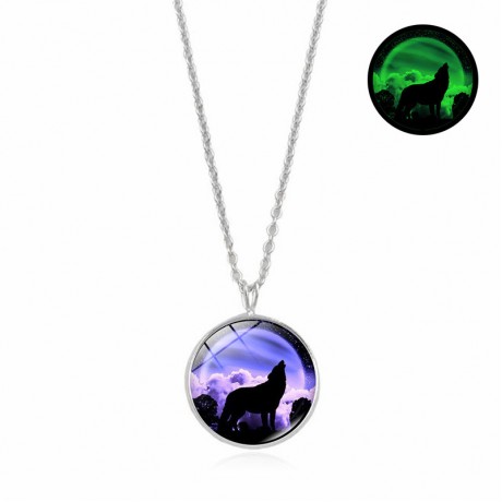 Round Shape Pendant Necklace Half Moonlight Time Gemstone Necklace