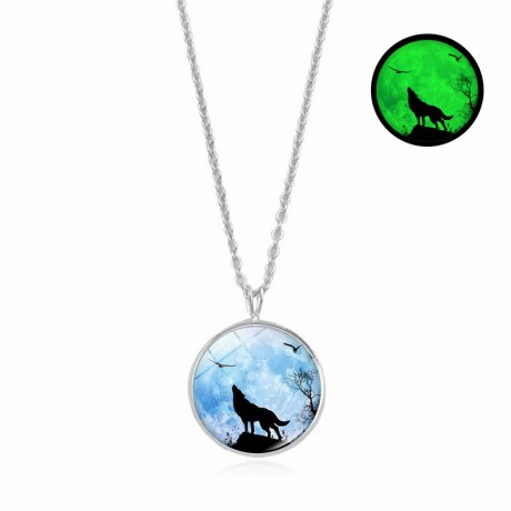 Round Shape Pendant Necklace Half Moonlight Time Gemstone Necklace