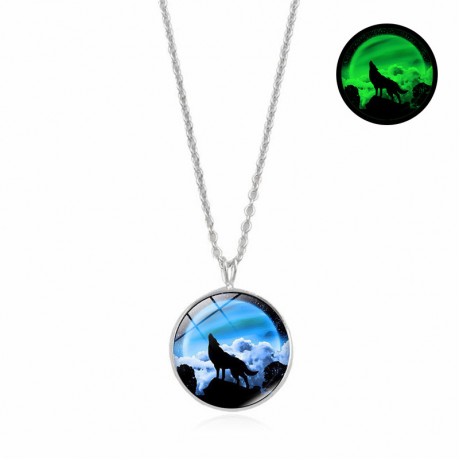 Round Shape Pendant Necklace Half Moonlight Time Gemstone Necklace