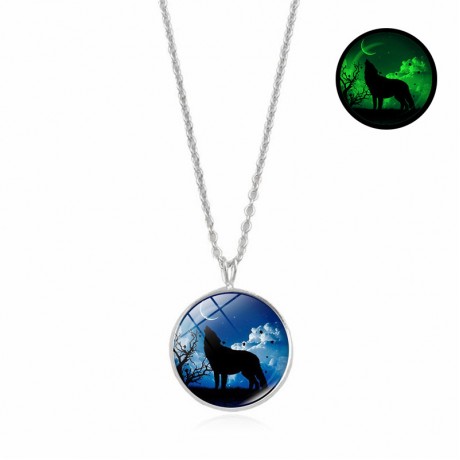 Round Shape Pendant Necklace Half Moonlight Time Gemstone Necklace