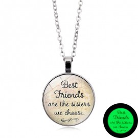 Best Friend Luminous Time Gemstone Pendant Necklace Men And Women Fashion Jewelry 