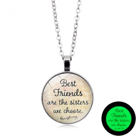 Best Friend Luminous Time Gemstone Pendant Necklace Men And Women Fashion Jewelry