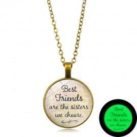 Best Friend Luminous Time Gemstone Pendant Necklace Men And Women Fashion Jewelry 