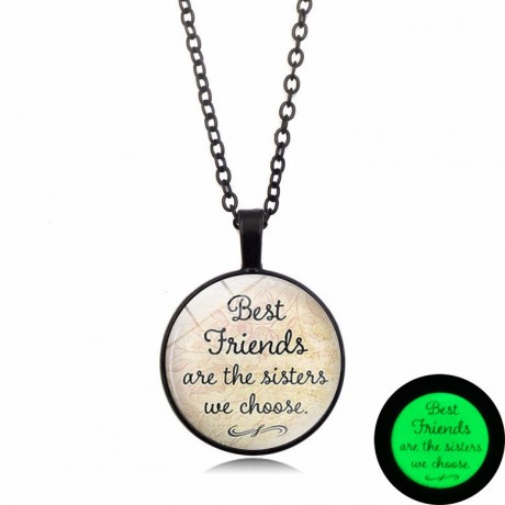 Best Friend Luminous Time Gemstone Pendant Necklace Men And Women Fashion Jewelry