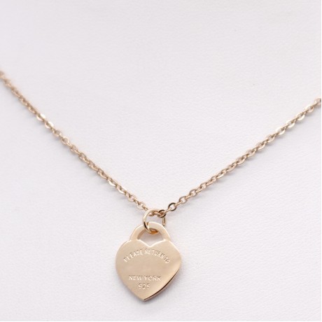 18K Gold Plated Stainless Steel Heart Shape Pendant Necklace for Women