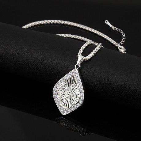 18K Gold Plated Diamond Pendant 925 Sterling Silver Muslim Allah Pendant For Women
